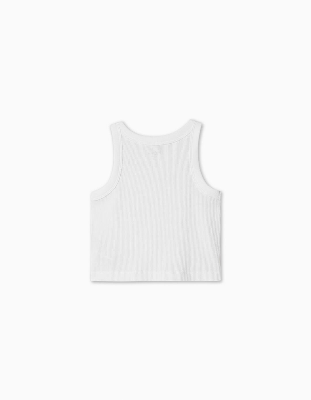 Ribbed Tank Top, Girl, White