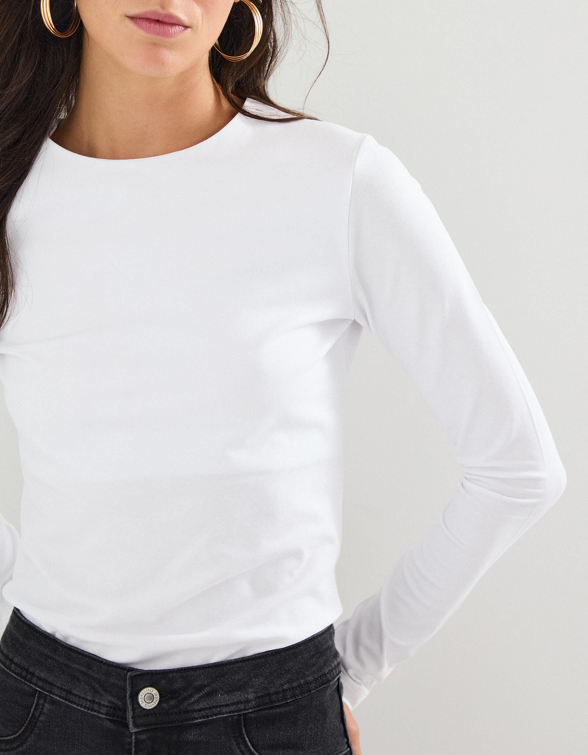 Comprar Online T-shirt Manga Comprida, Mulher, Branco