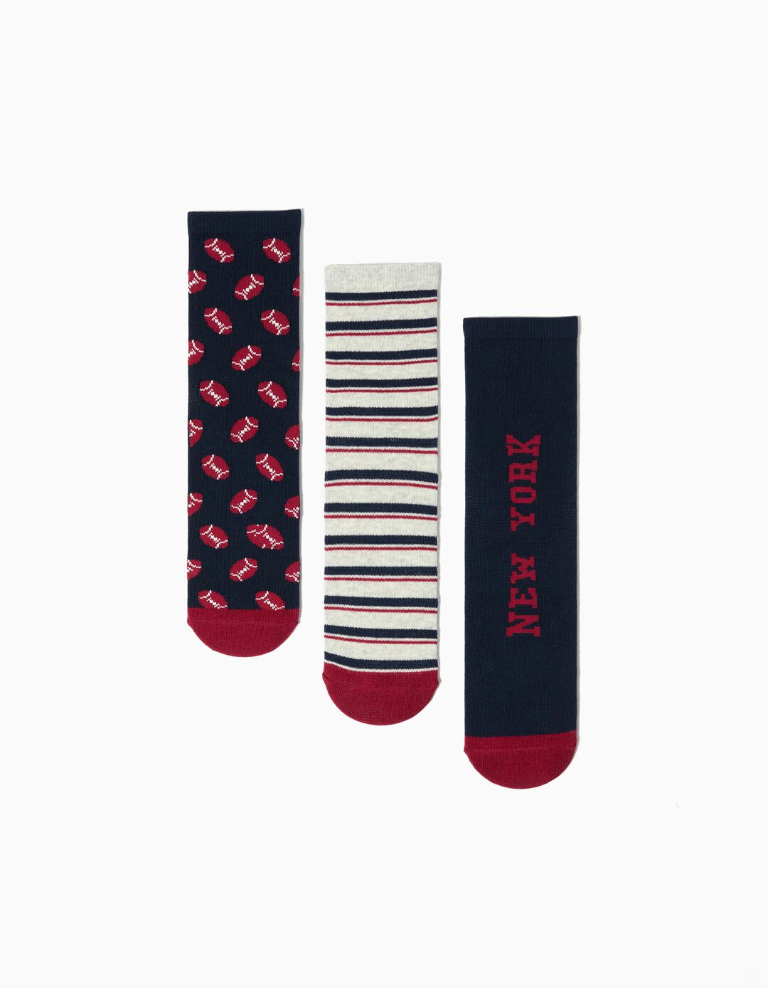 Pack 3 Pares de Meias Antiderrapantes, Menino, Multicolor 