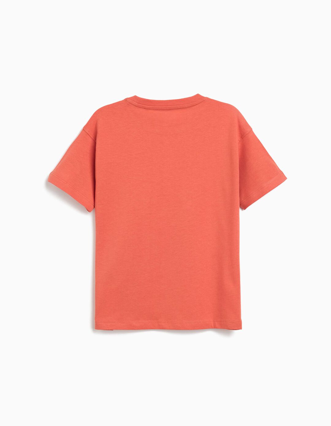 T-shirt Print, Menino, Laranja Escuro