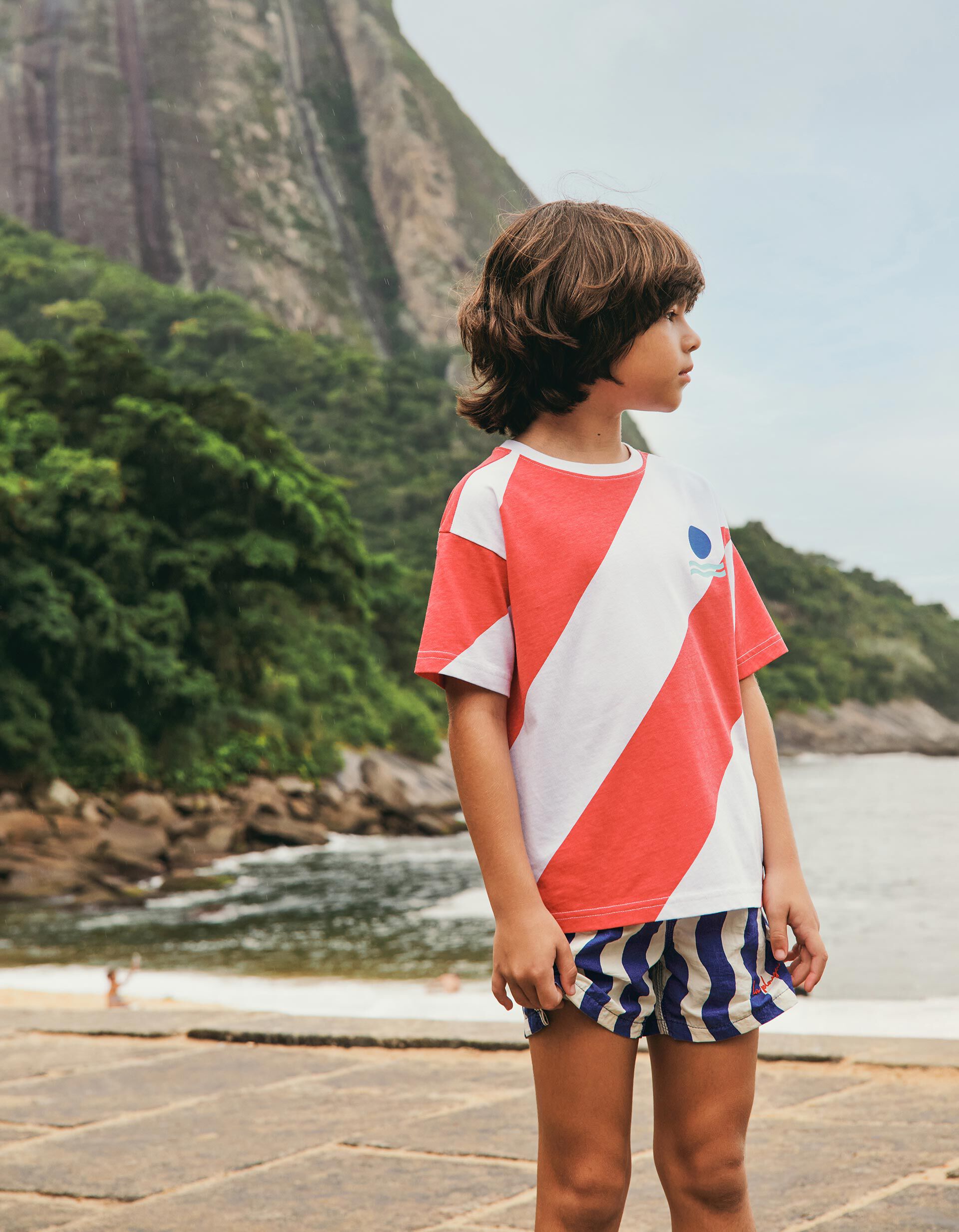 T-shirt, Menino, Branco