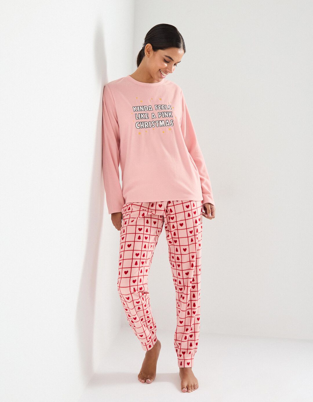 Pijama de Natal, Mulher, Rosa