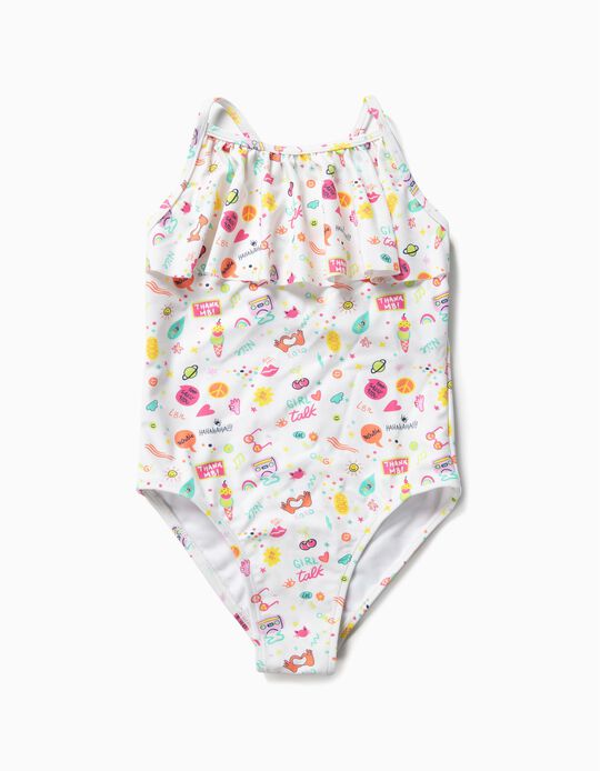 Fato de Banho para Menina 'Trouble', Branco