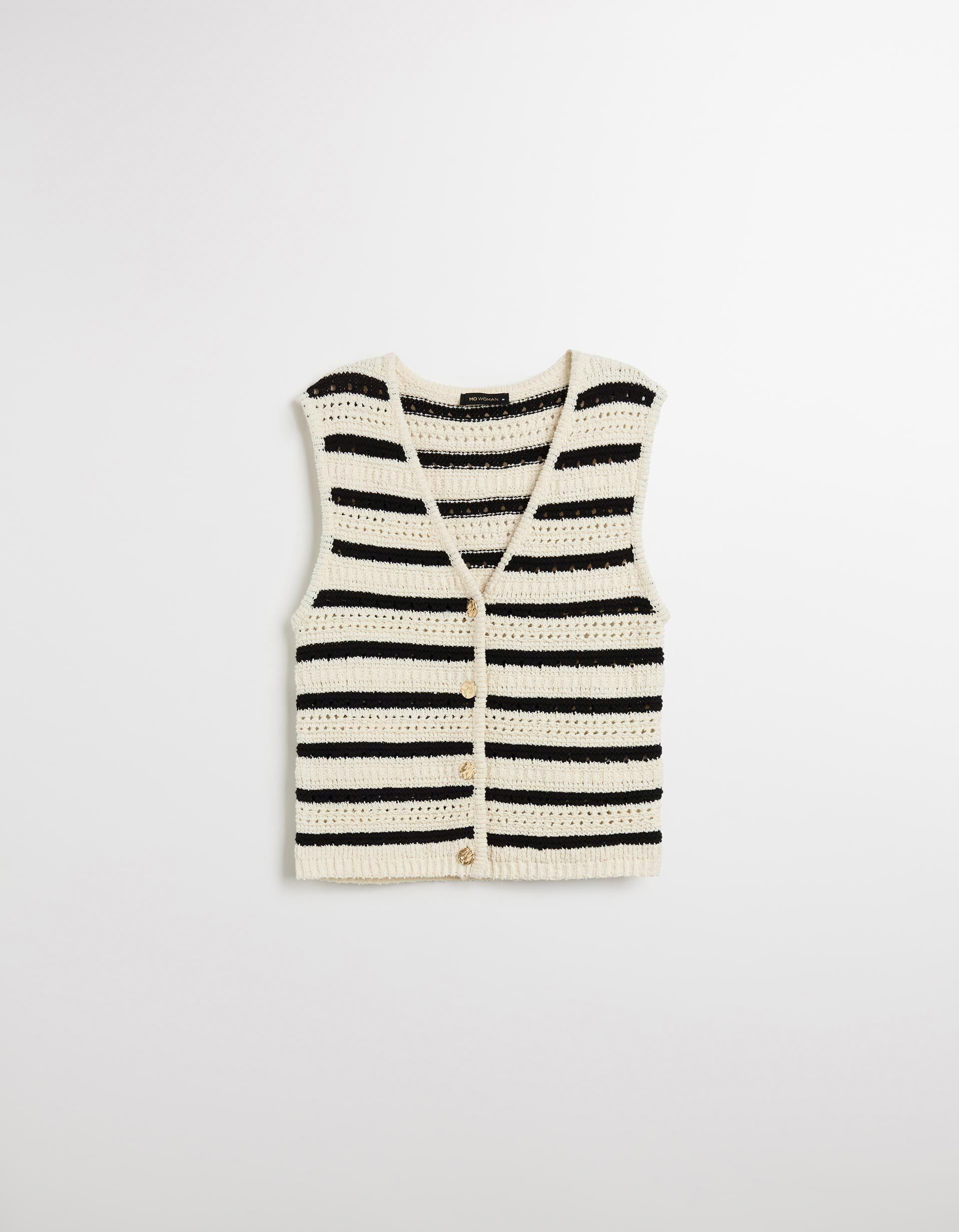 Comprar Online Colete de Crochet, Mulher, Bege Claro