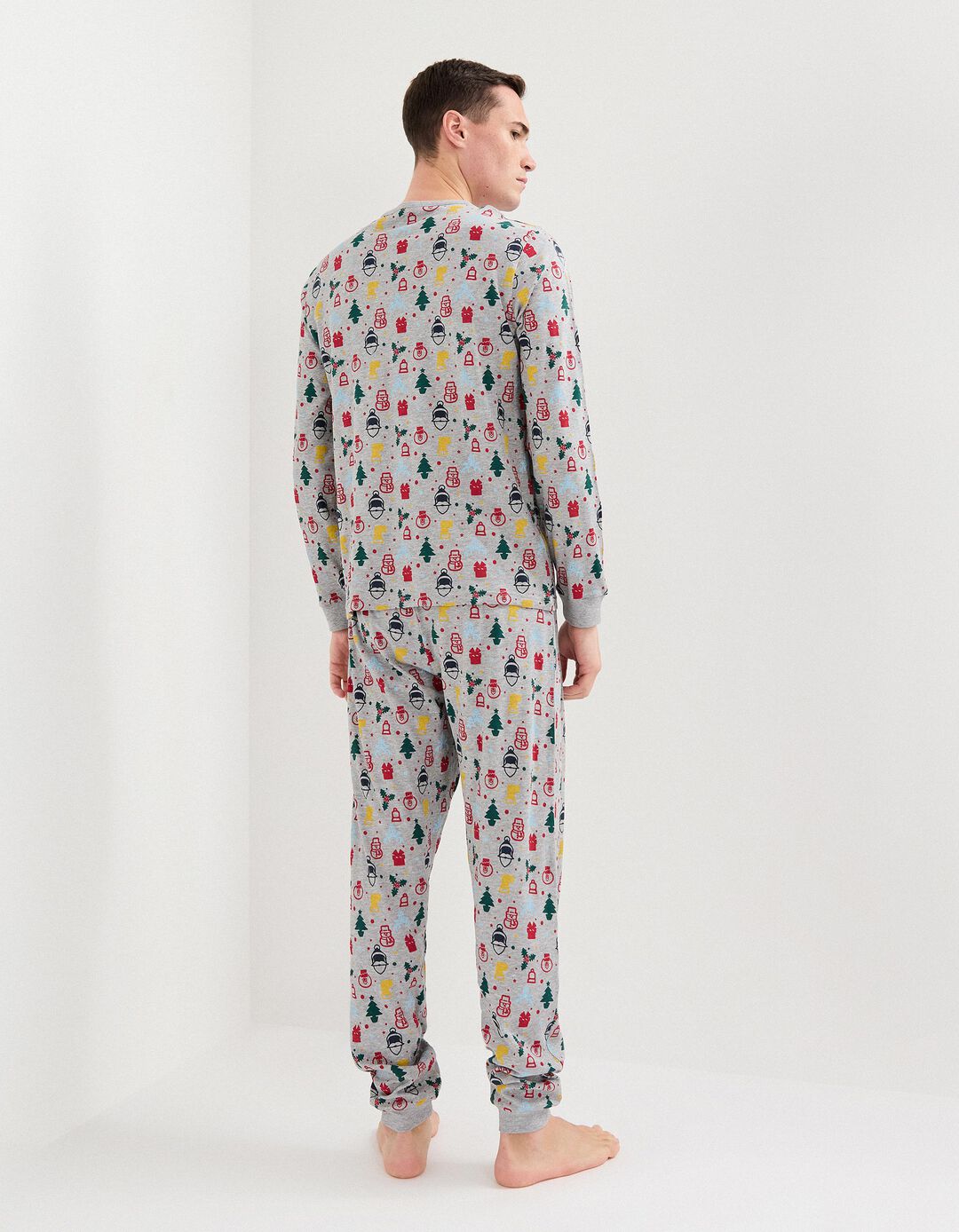 Pijama de Natal, Homem, Cinzento