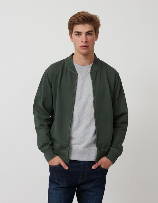Fleece Jacket, Men, Dark Green