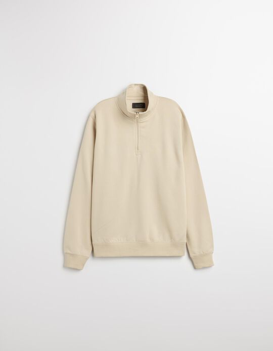 Comprar Online Sweatshirt com Fecho, Homem, Bege Claro