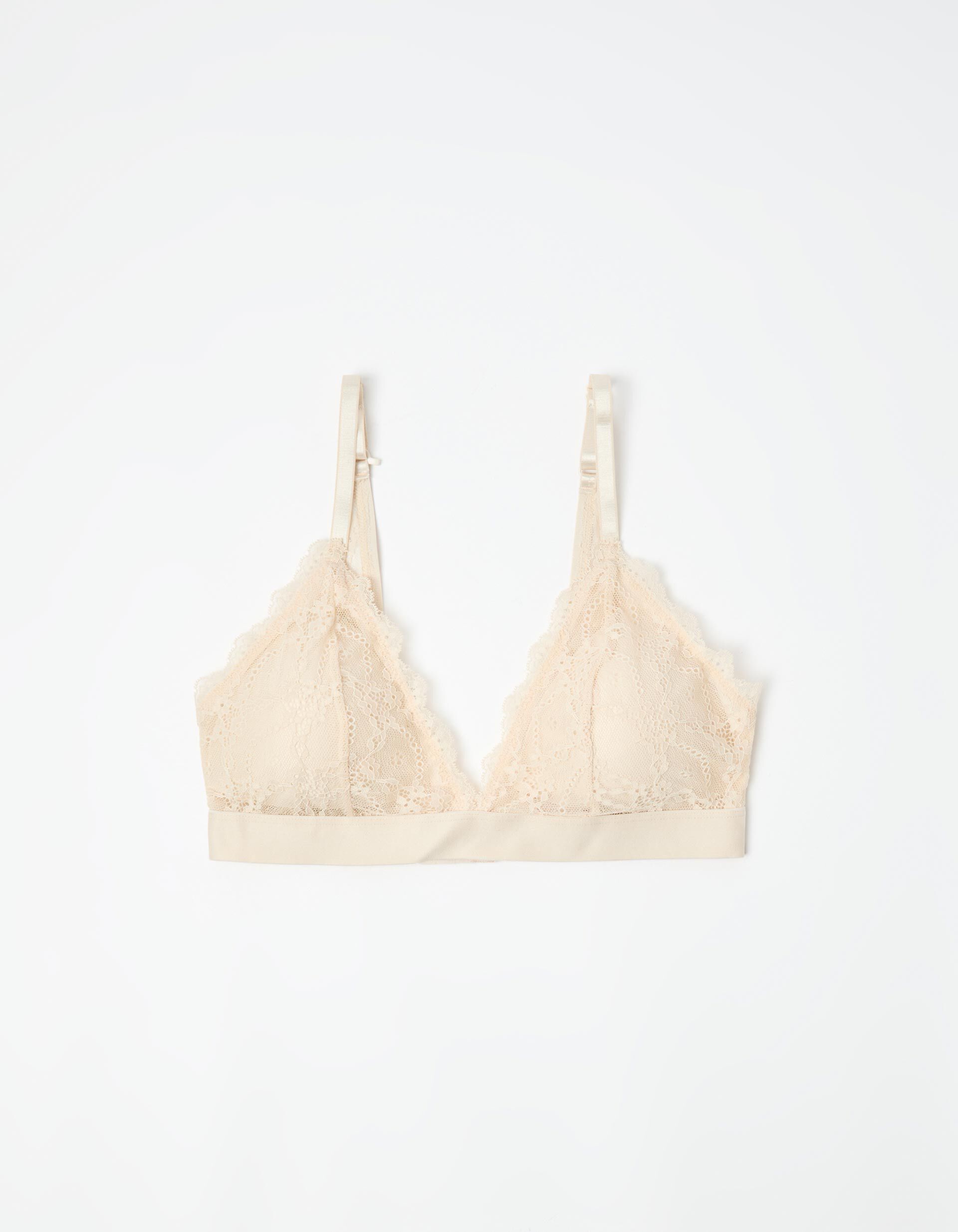 Comprar Online Bralette com Renda, Mulher, Bege Claro