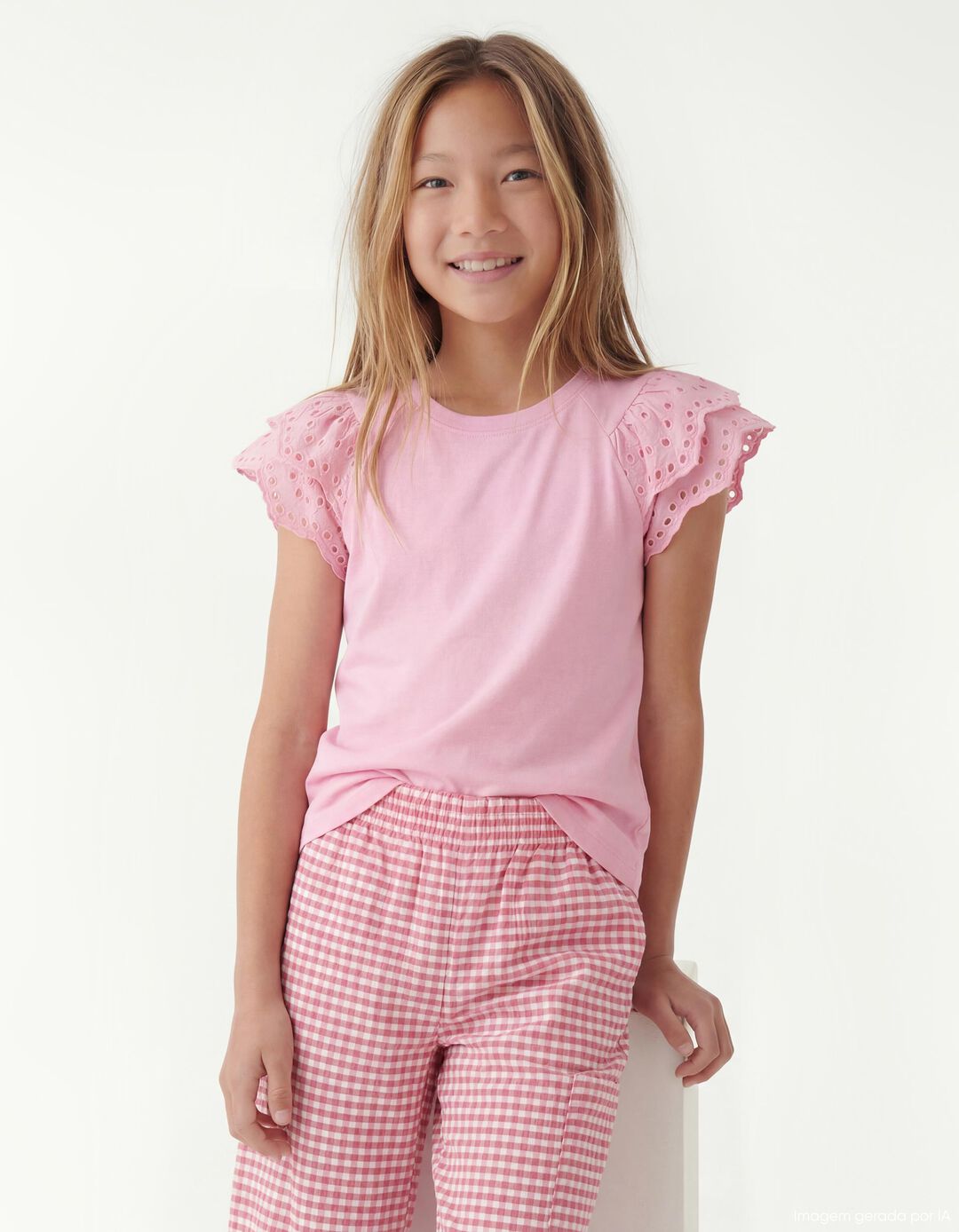 T-shirt, Menina, Rosa