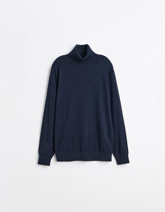 Comprar Online Camisola Com Caxemira, Homem, Azul Escuro