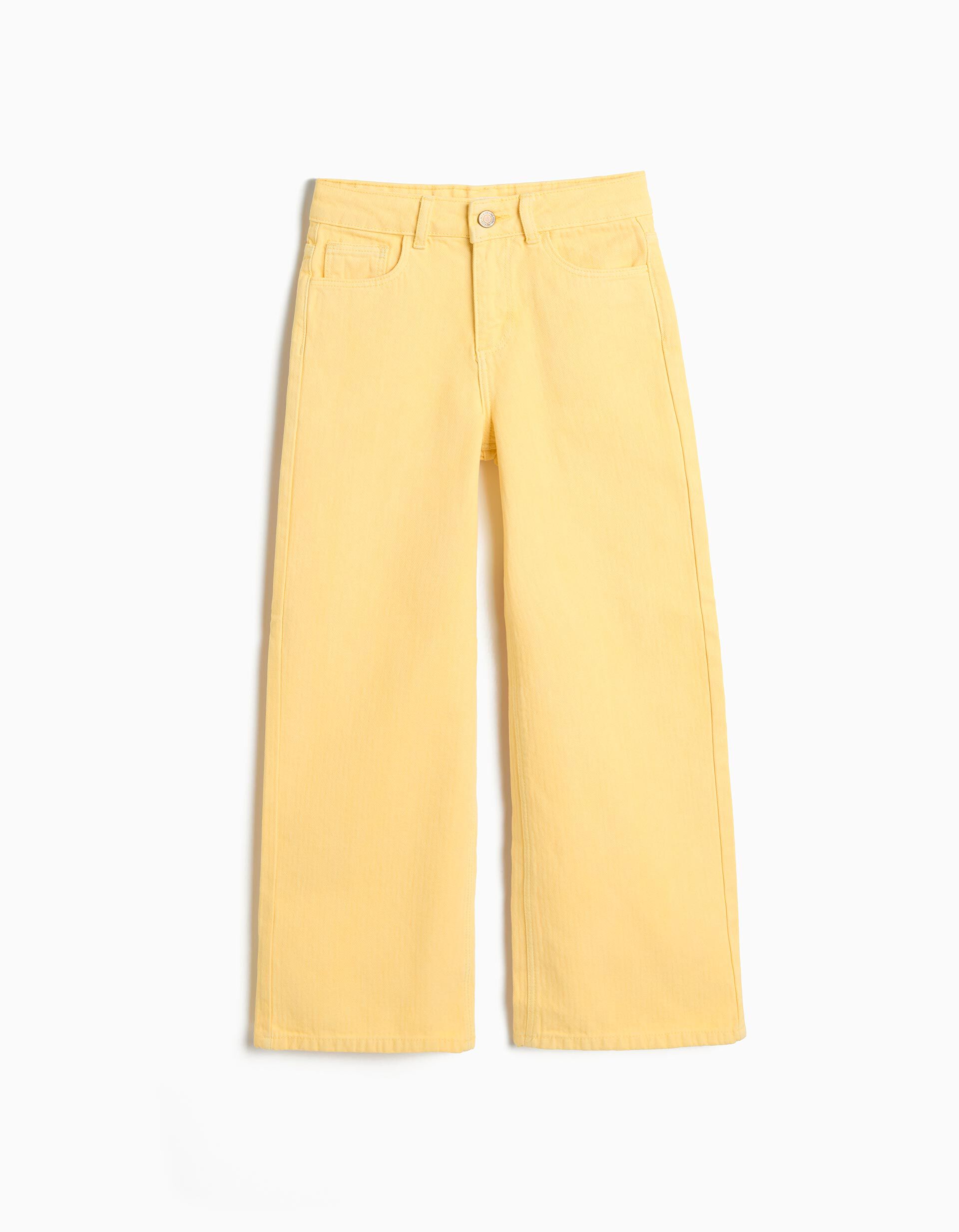 Comprar Online Cal&ccedil;as de Ganga Wide Leg, Menina, Amarelo Claro