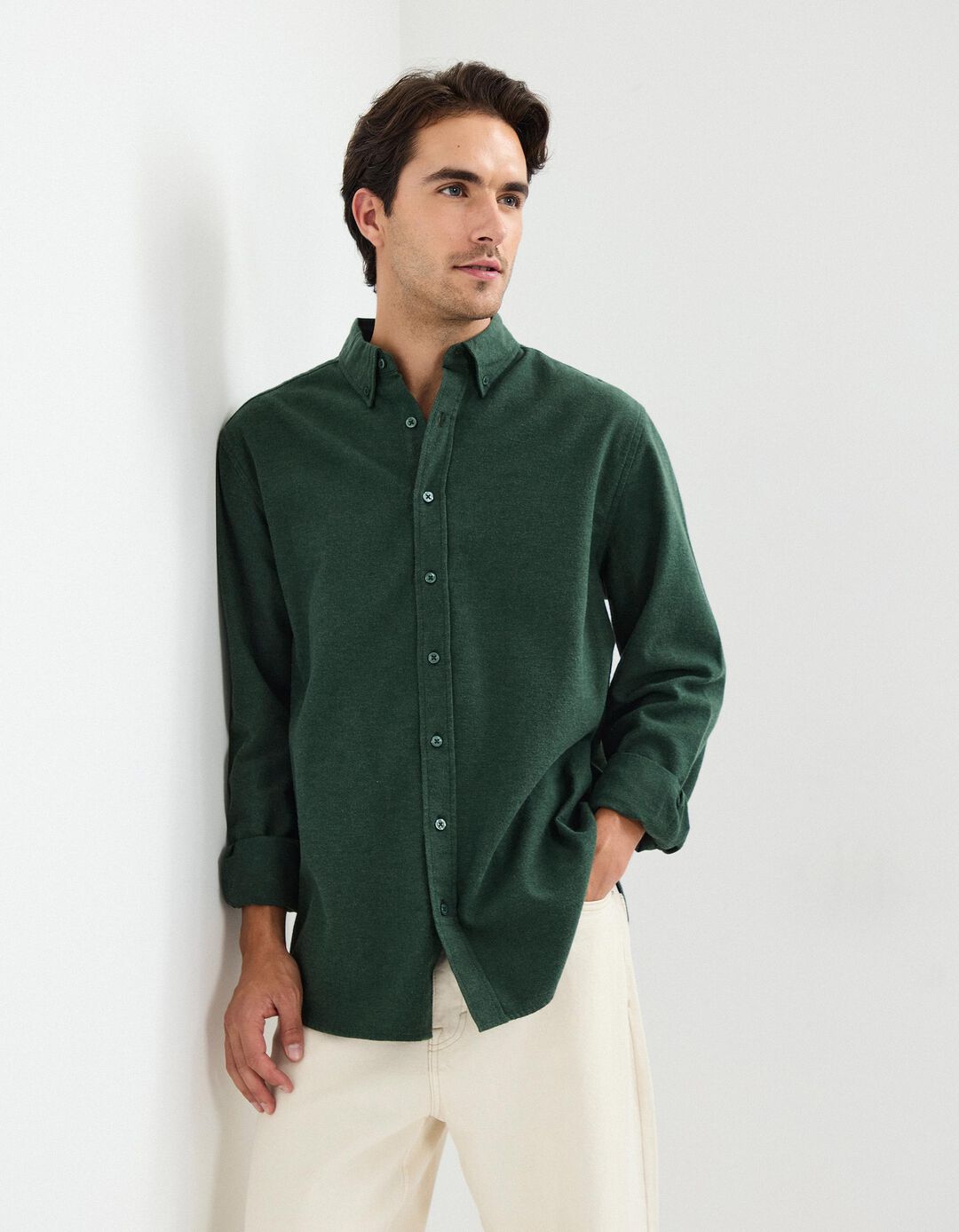 Camisa, Homem, Verde Escuro
