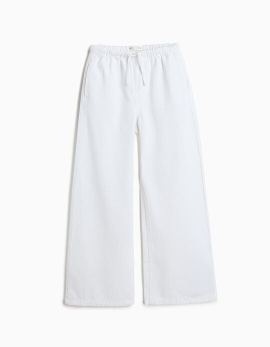 Comprar Online Cal&ccedil;as de Ganga 'Wide Leg', Menina, Branco