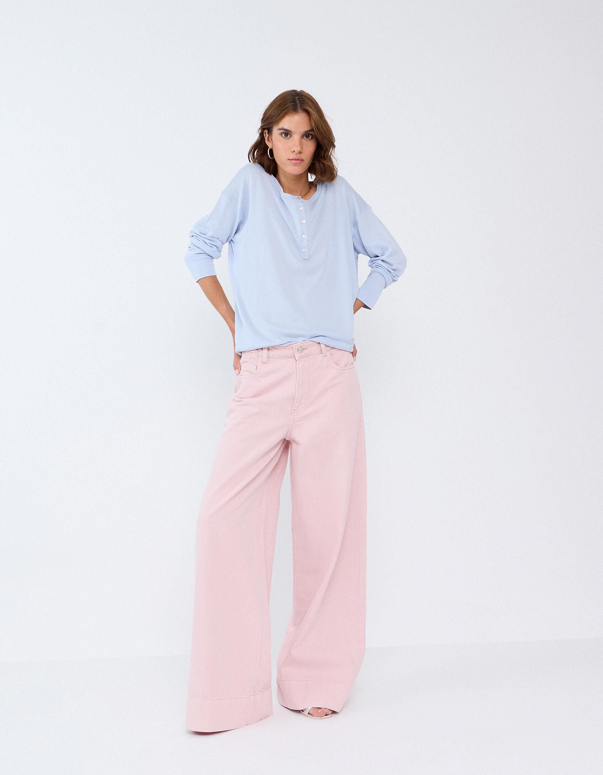 Comprar Online Cal&ccedil;as De Ganga Wide Leg, Mulher, Rosa Claro