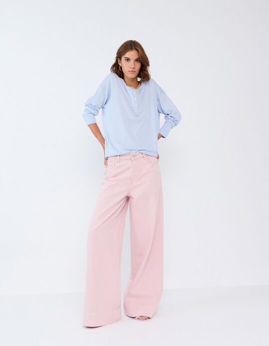 Comprar Online Cal&ccedil;as De Ganga Wide Leg, Mulher, Rosa Claro