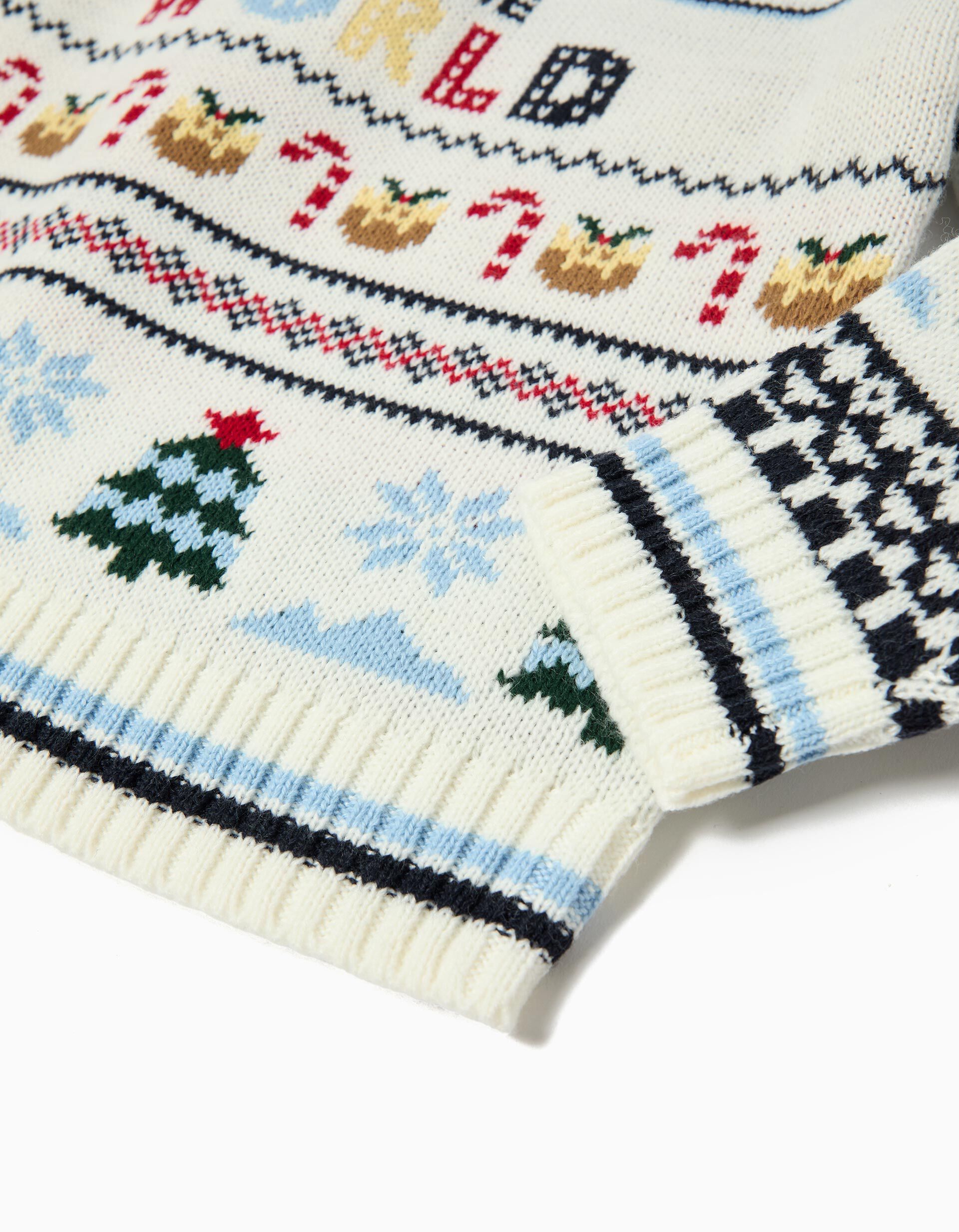 Comprar Online Camisola Malha Natal, Menino, Bege Claro