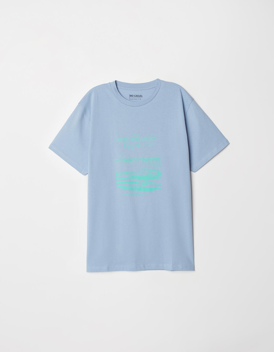 T-shirt Estampado, Homem, Azul Claro