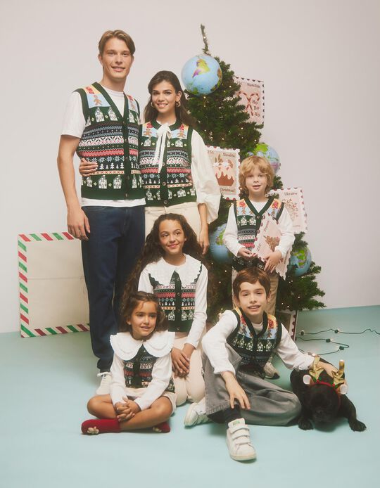 Comprar Online Colete Natal de Malha, Homem, Verde Escuro 