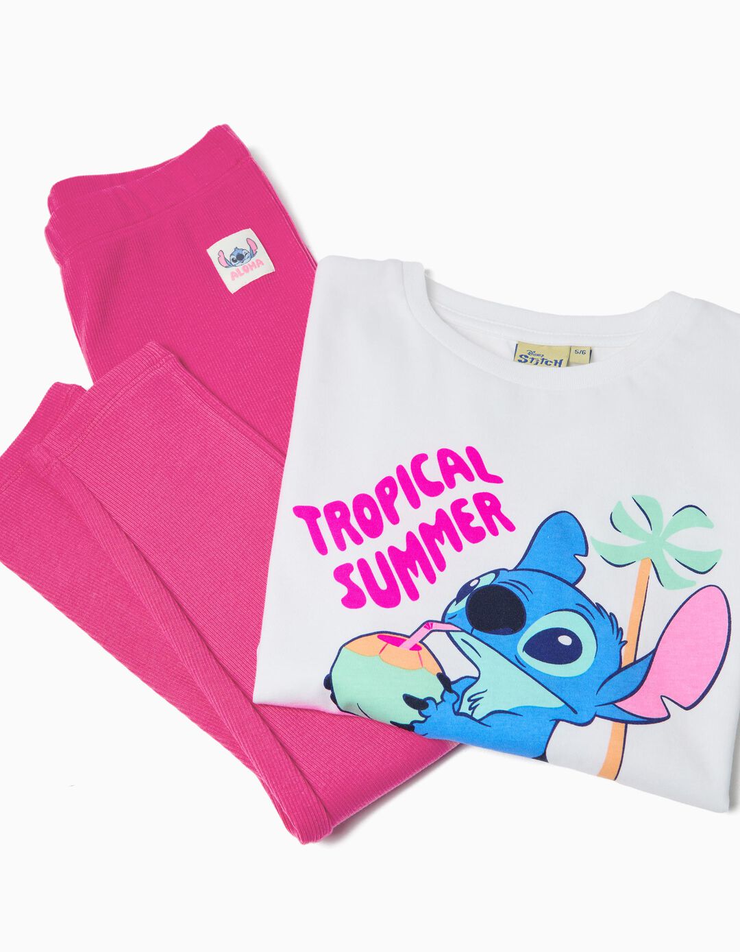 Conjunto T-shirt e Leggings 'Stitch', Menina, Rosa