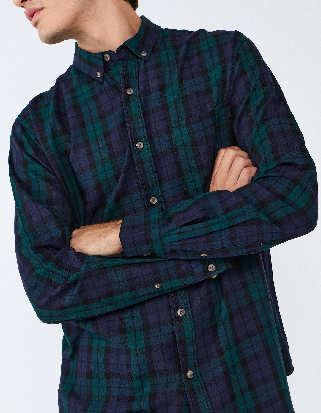 Camisa Xadrez, Homem, Azul Escuro