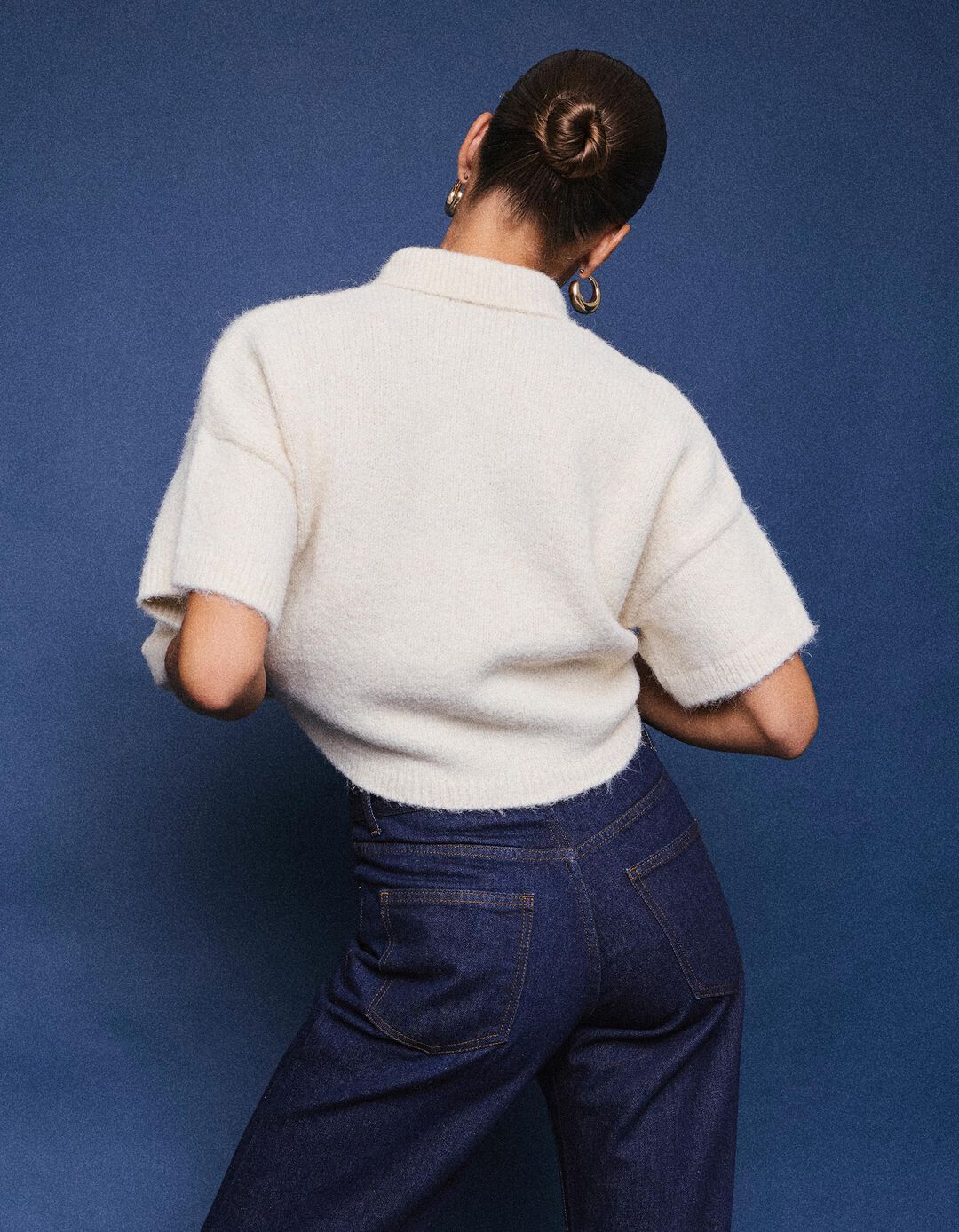 Camisola Com Gola Polo, Mulher, Bege