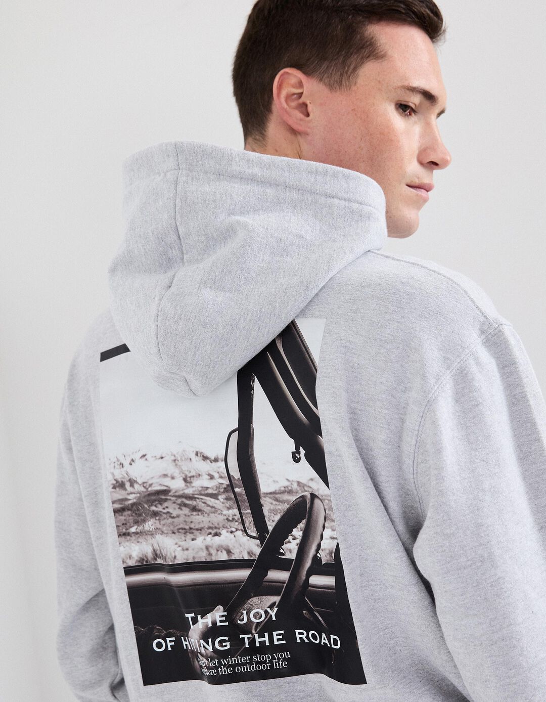 Sweatshirt com Capuz, Homem, Cinzento Claro