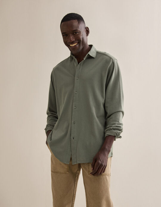 Comprar Online Camisa Piqu&eacute;, Homem, Azul