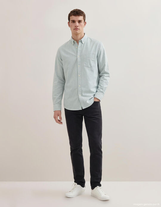 Comprar Online Camisa Riscas, Homem, Verde