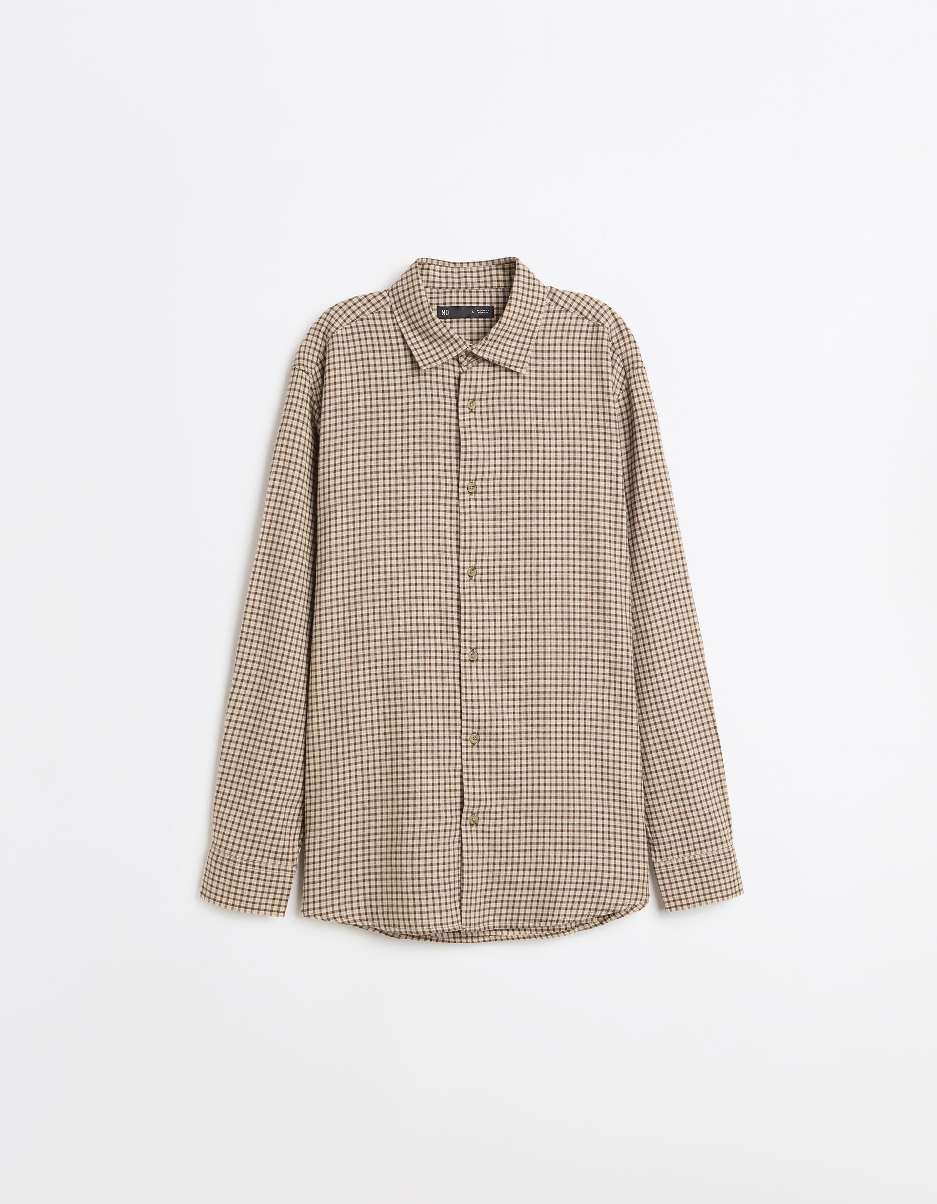 Comprar Online Camisa Slim Com Padr&atilde;o, Homem, Bege