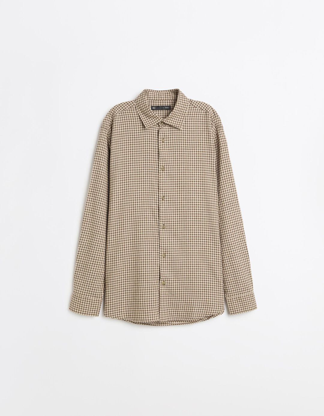 Camisa Slim Com Padr&atilde;o, Homem, Bege