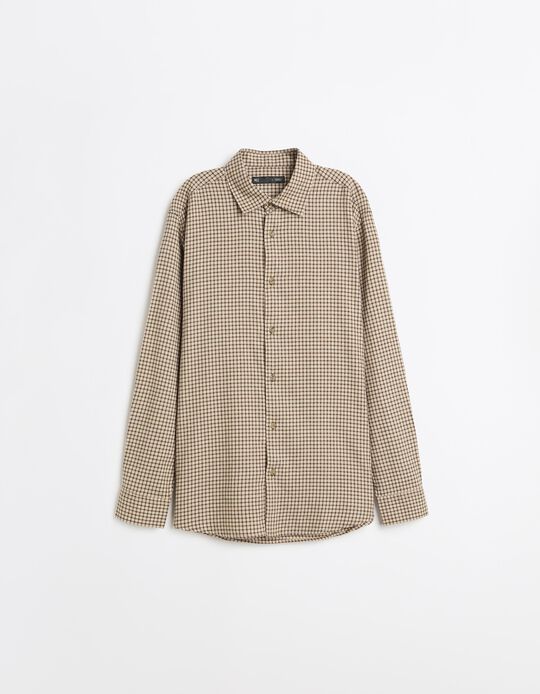Comprar Online Camisa Slim Com Padr&atilde;o, Homem, Bege