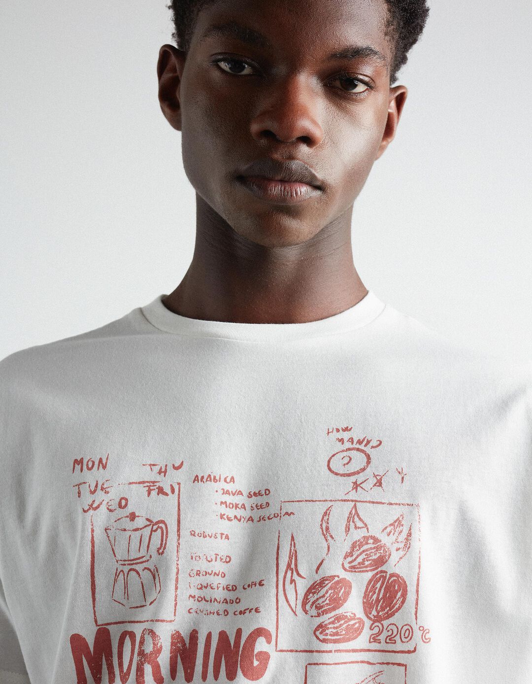 Print T-shirt, Men, White