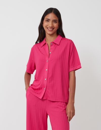 Short-Sleeve Polo, Women, Pink