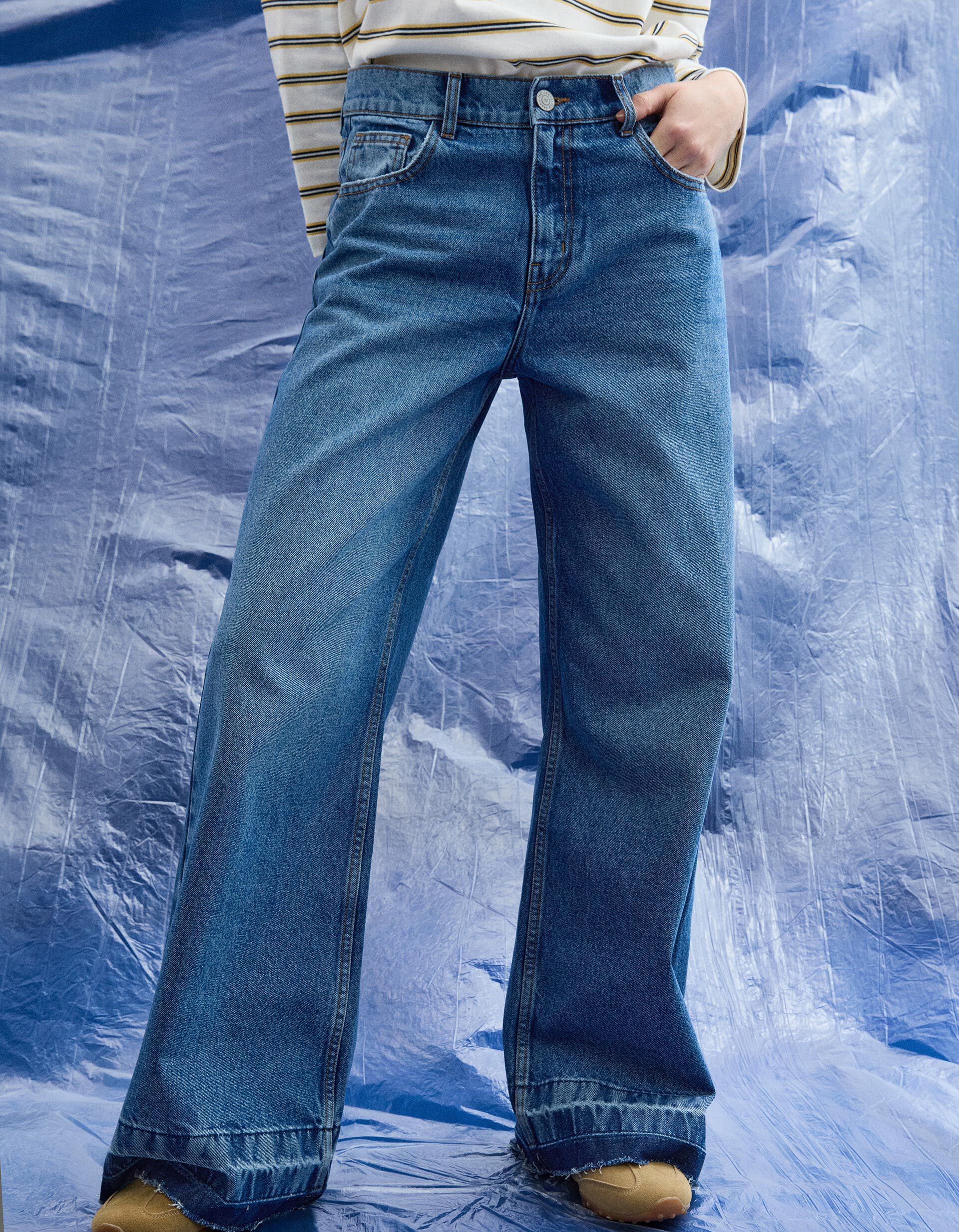 Comprar Online Cal&ccedil;as de Ganga Wide Leg, Mulher, Azul Escuro