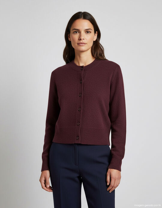 Comprar Online Casaco de Malha, Mulher, Vermelho Escuro