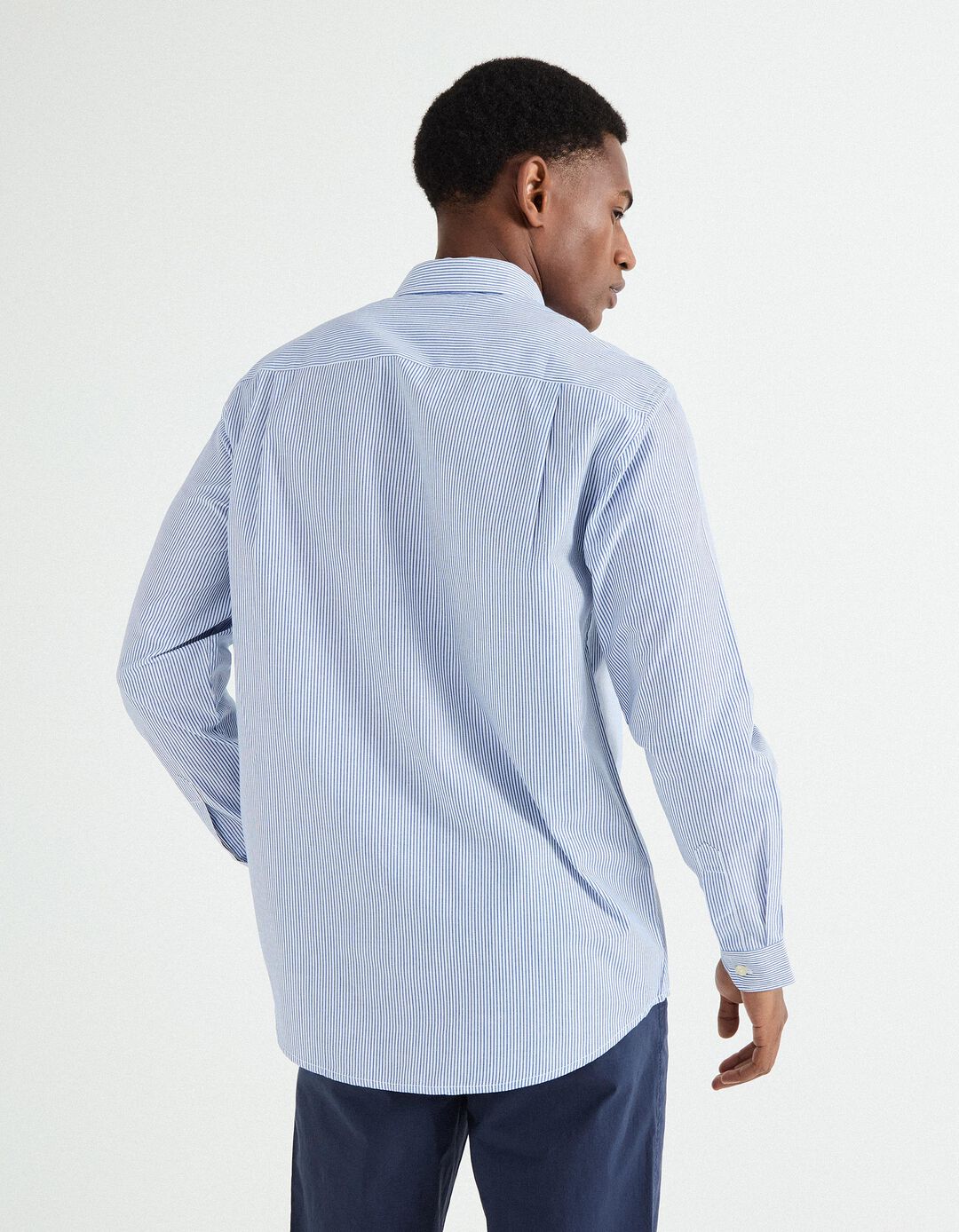 Camisa de Riscas, Homem, Azul