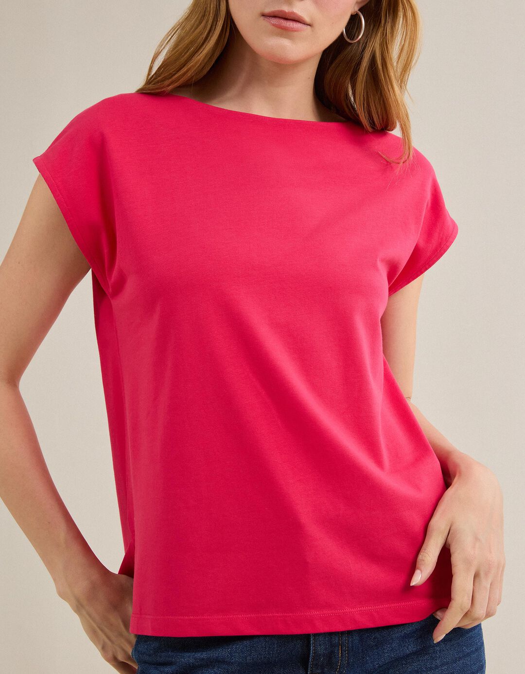 T-shirt, Mulher, Rosa Escuro