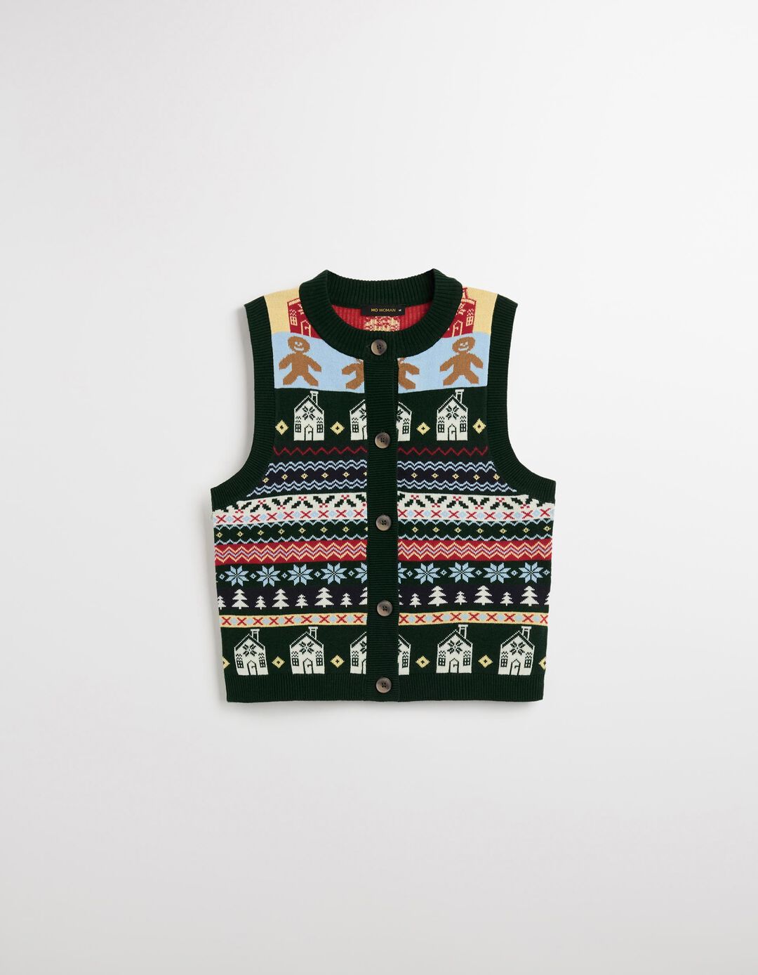 Colete de Malha, Mulher, Verde Escuro