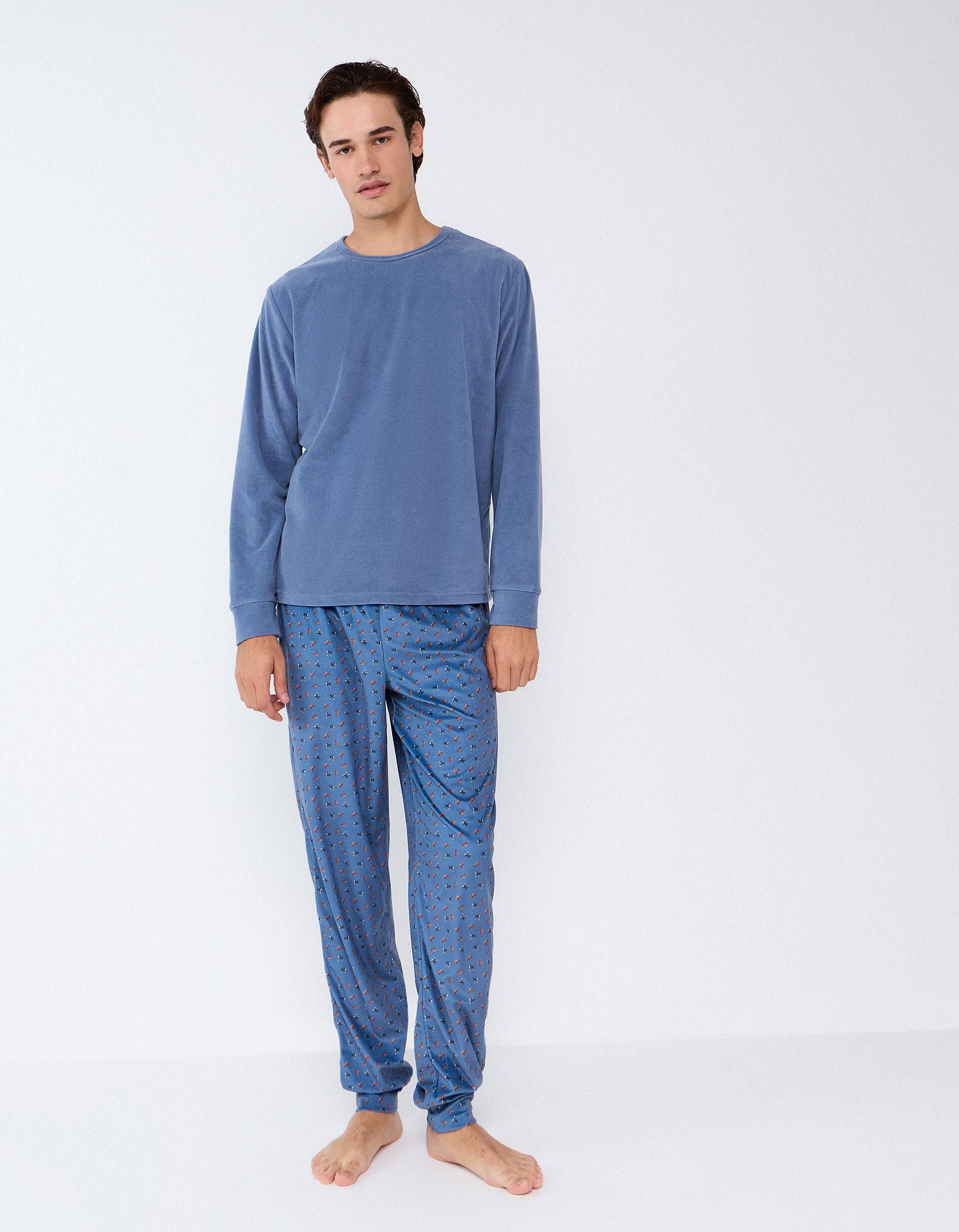 Comprar Online Pijama De Veludo, Homem, Azul