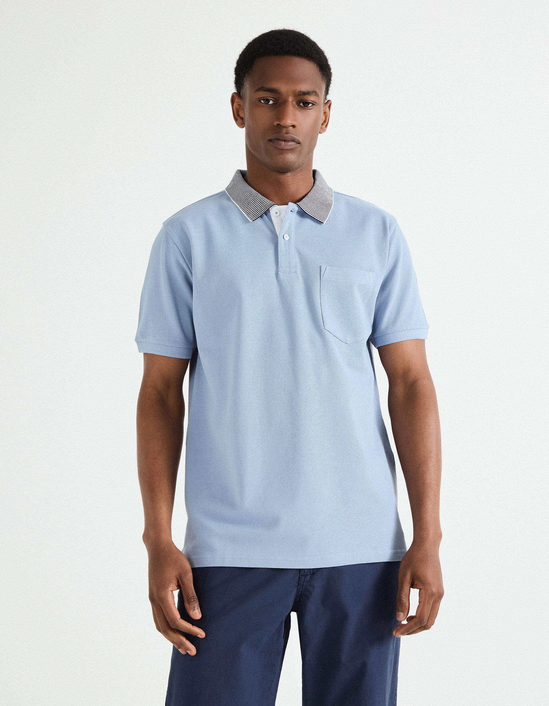 Comprar Online Polo Piquet Manga Curta, Homem, Azul Claro