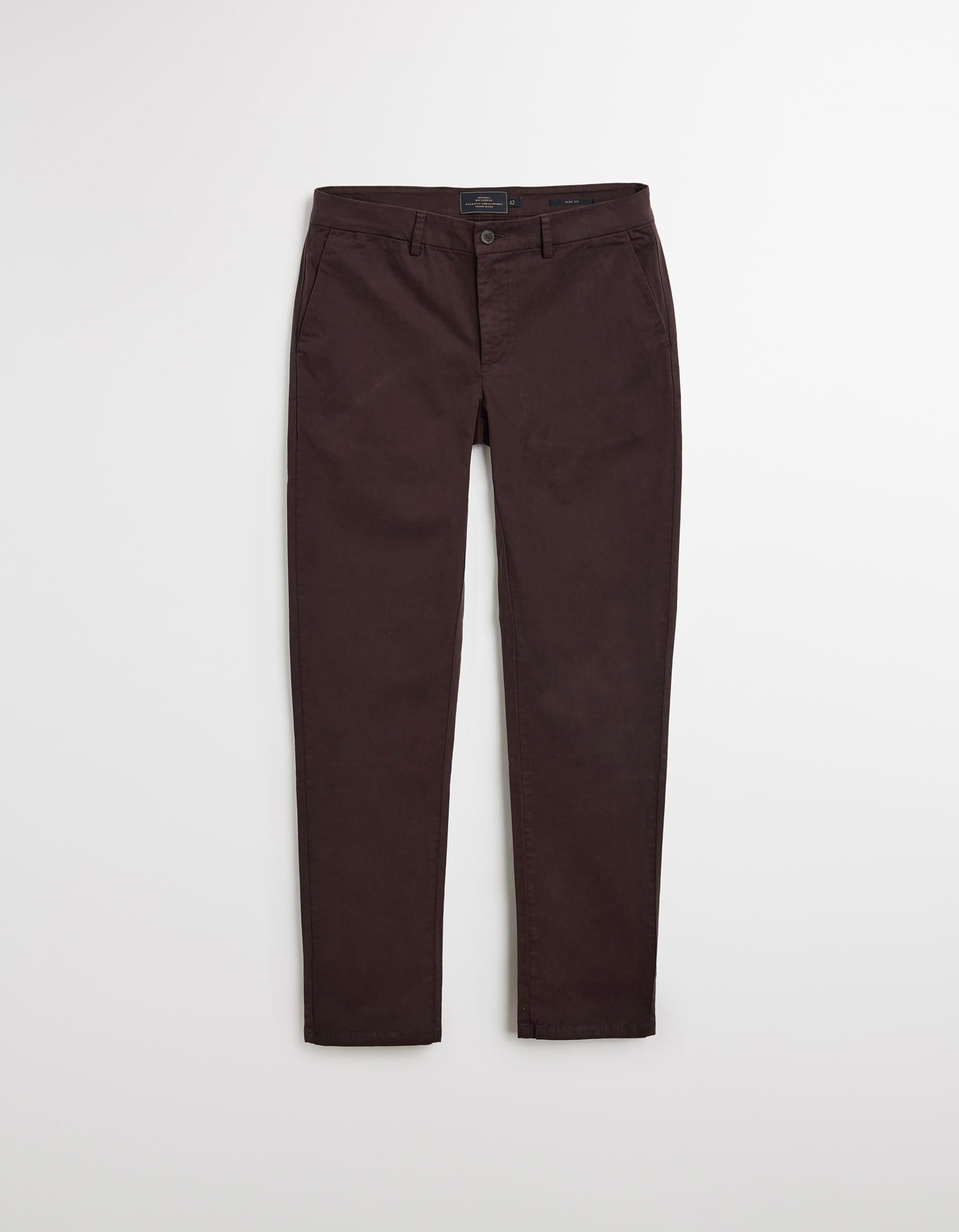 Comprar Online Cal&ccedil;as Chino Slim, Homem, Castanho Escuro
