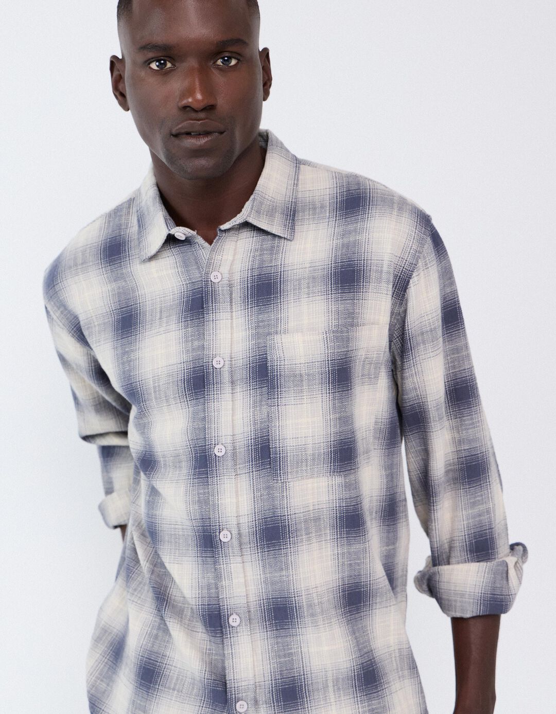 Camisa Aos Quadrados, Homem, Azul