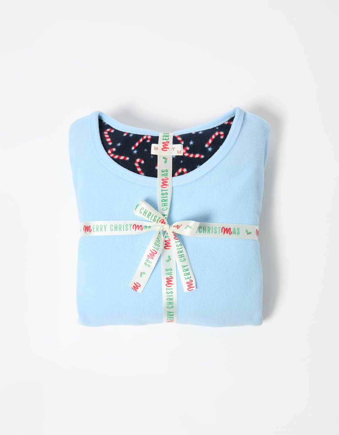 Pijama Polar Natal, Mulher, Azul Claro