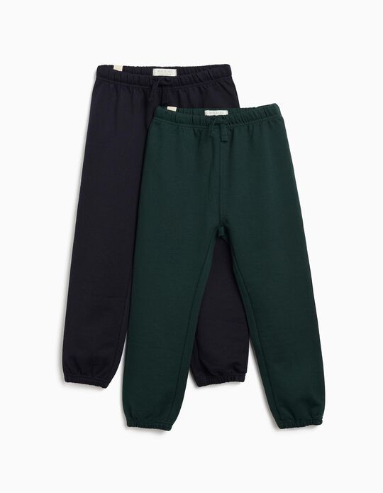 Comprar Online Pack 2 Joggers de Felpa, Menino, Verde Escuro