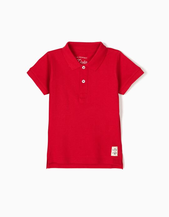 Polo Manga Curta B&aacute;sico Vermelho