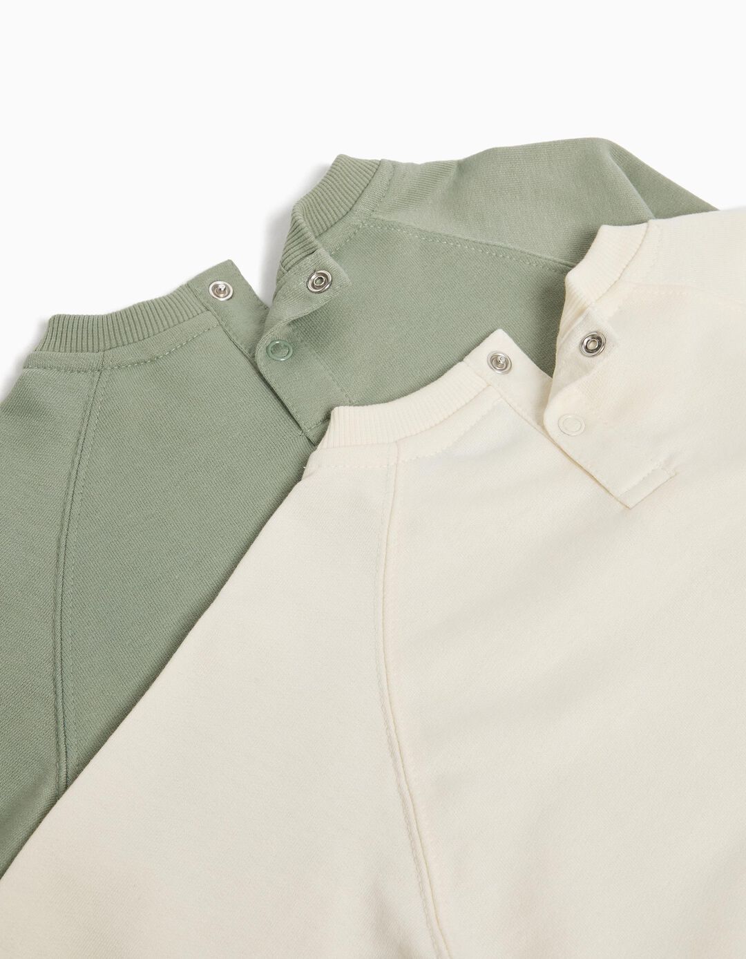 Pack 2 Fleece Sweatshirts, Baby Boy, Light Beige/Green
