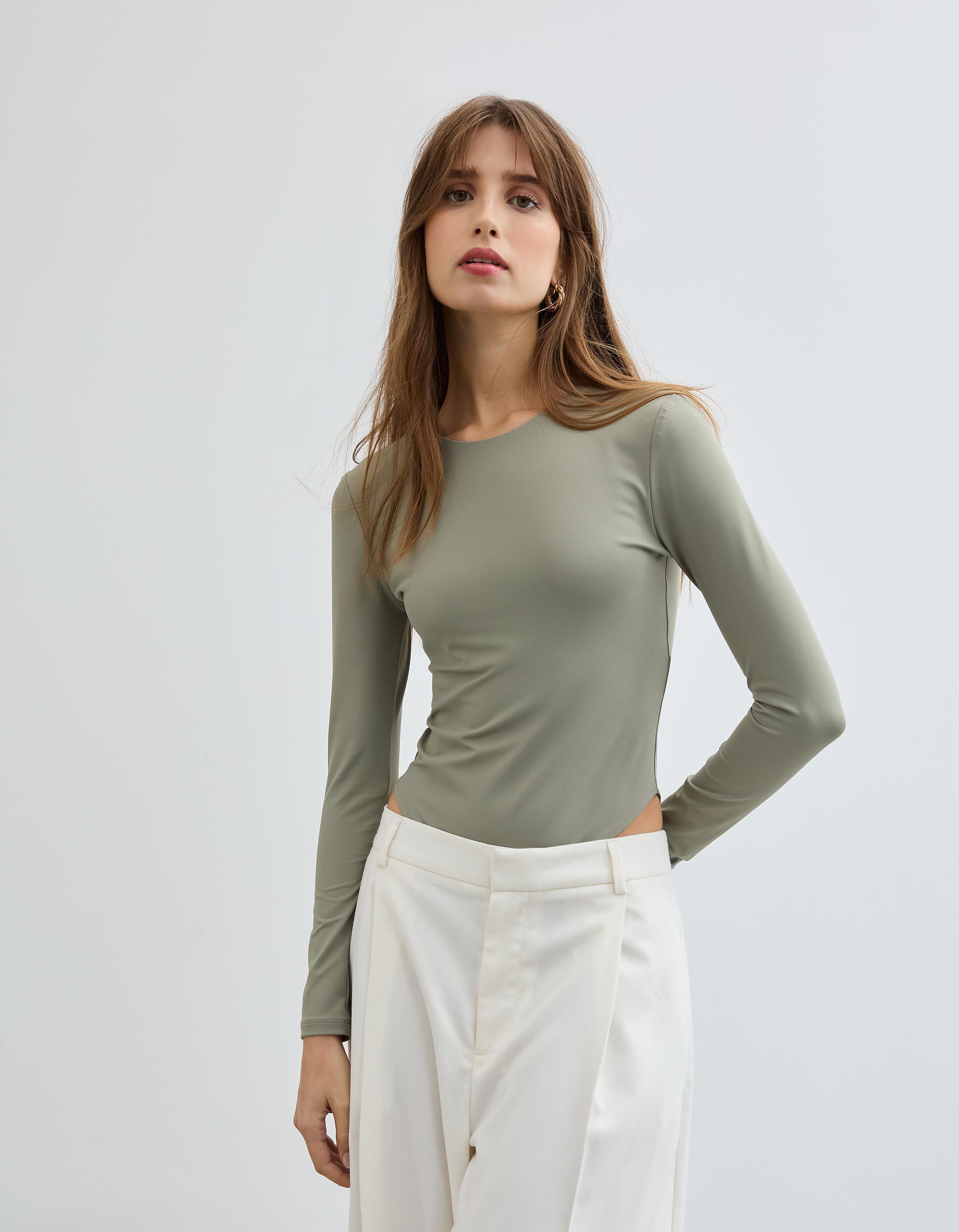 Comprar Online Body de Manga Comprida, Mulher, Verde Escuro