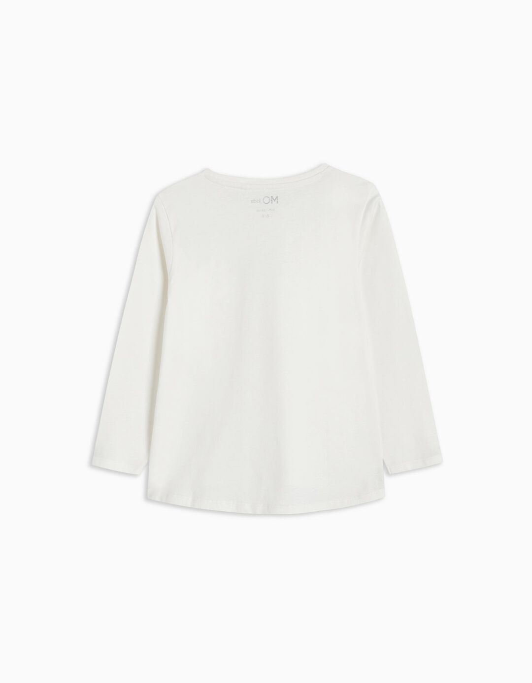 Printed Long Sleeve T-shirt, Girl, White