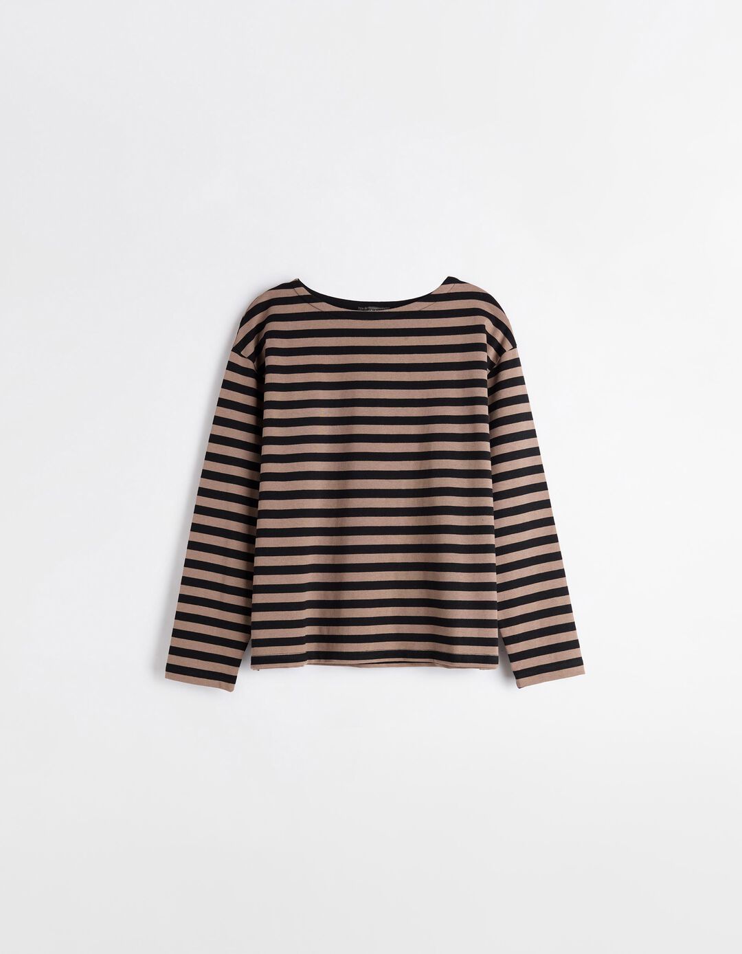 Camisola Riscas, Mulher, Bege Escuro