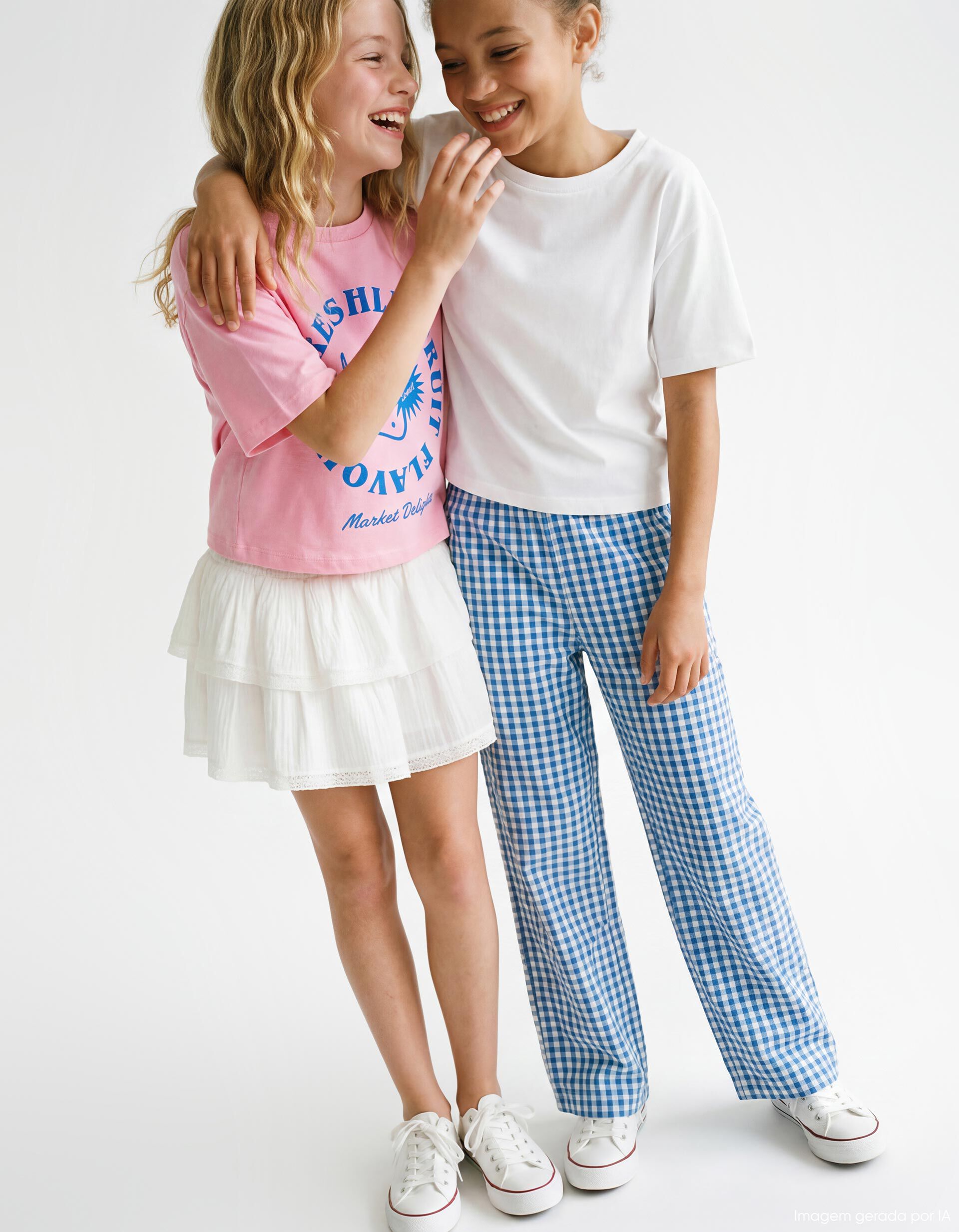 Comprar Online Saia com Folhos, Menina, Branco